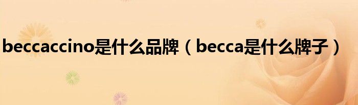beccaccino是什么品牌（becca是什么牌子）