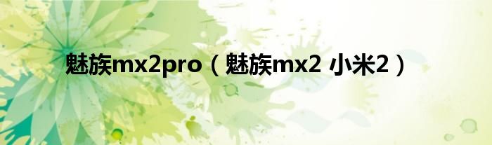 魅族mx2pro（魅族mx2 小米2）