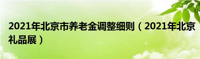 2021年北京市养老金调整细则（2021年北京礼品展）