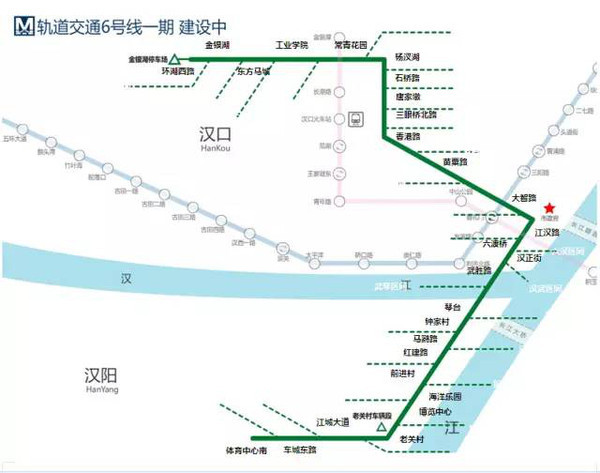 武汉地铁6号线的经过路线（从汉口坐646到汉阳江堤中路在哪一站下）