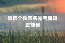 微信个性签名霸气简短正能量