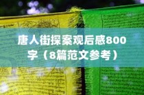 唐人街探案观后感800字（8篇范文参考）