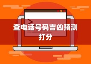 查电话号码吉凶预测打分