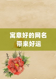 寓意好的网名 带来好运