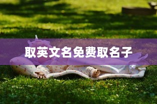取英文名免费取名子