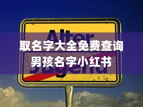 取名字大全免费查询男孩名字小红书