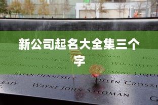 新公司起名大全集三个字