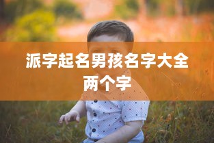 派字起名男孩名字大全两个字 第1张 派字起名男孩名字大全两个字 第1张