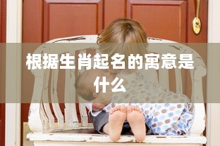 根据生肖起名的寓意是什么 第1张 根据生肖起名的寓意是什么 第1张