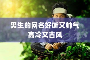 男生的网名好听又帅气高冷又古风  第1张