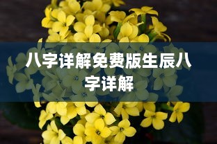 八字详解免费版生辰八字详解  第1张