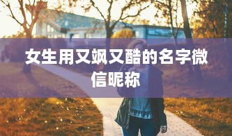 女生用又飒又酷的名字微信昵称  第1张