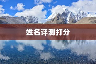 姓名评测打分