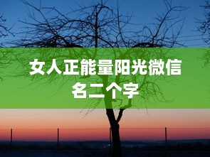 女人正能量阳光微信名二个字