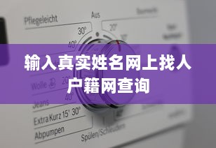 输入真实姓名网上找人户籍网查询
