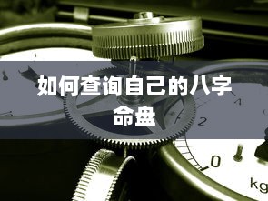 如何查询自己的八字命盘