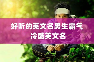 好听的英文名男生霸气 冷酷英文名  第1张
