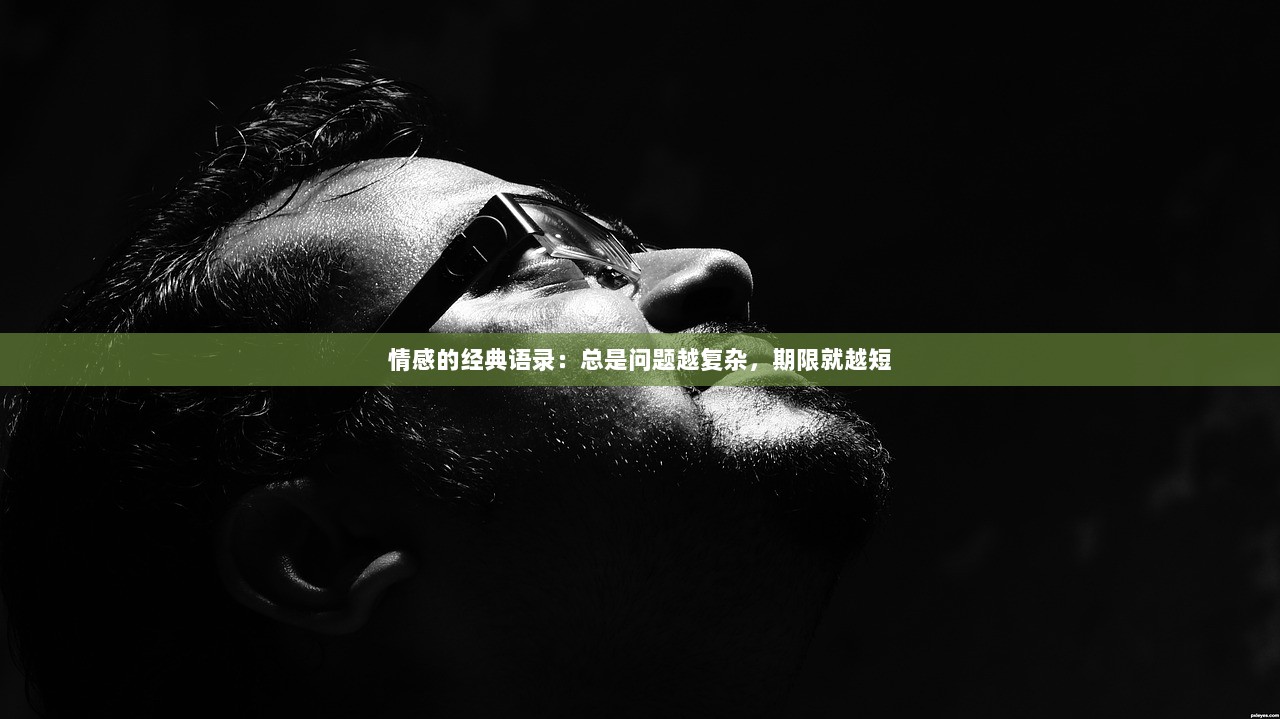 情感的经典语录：总是问题越复杂，期限就越短  第1张