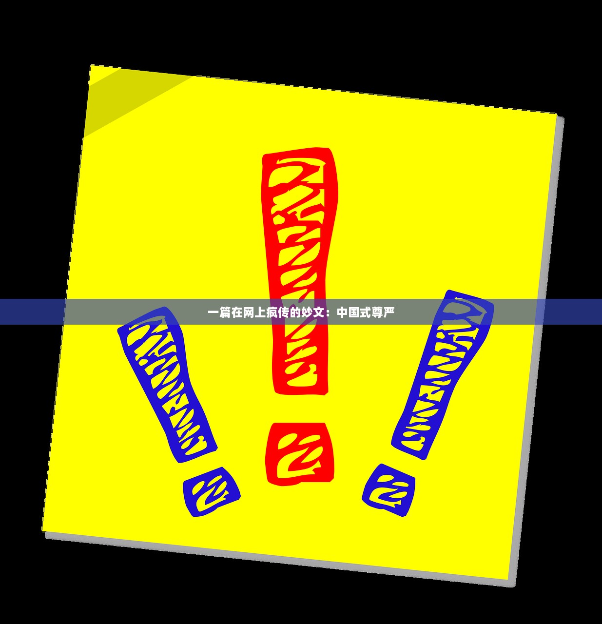 一篇在网上疯传的妙文：中国式尊严