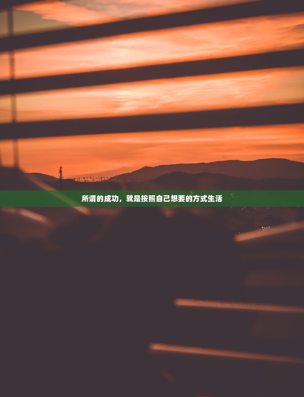 所谓的成功，就是按照自己想要的方式生活