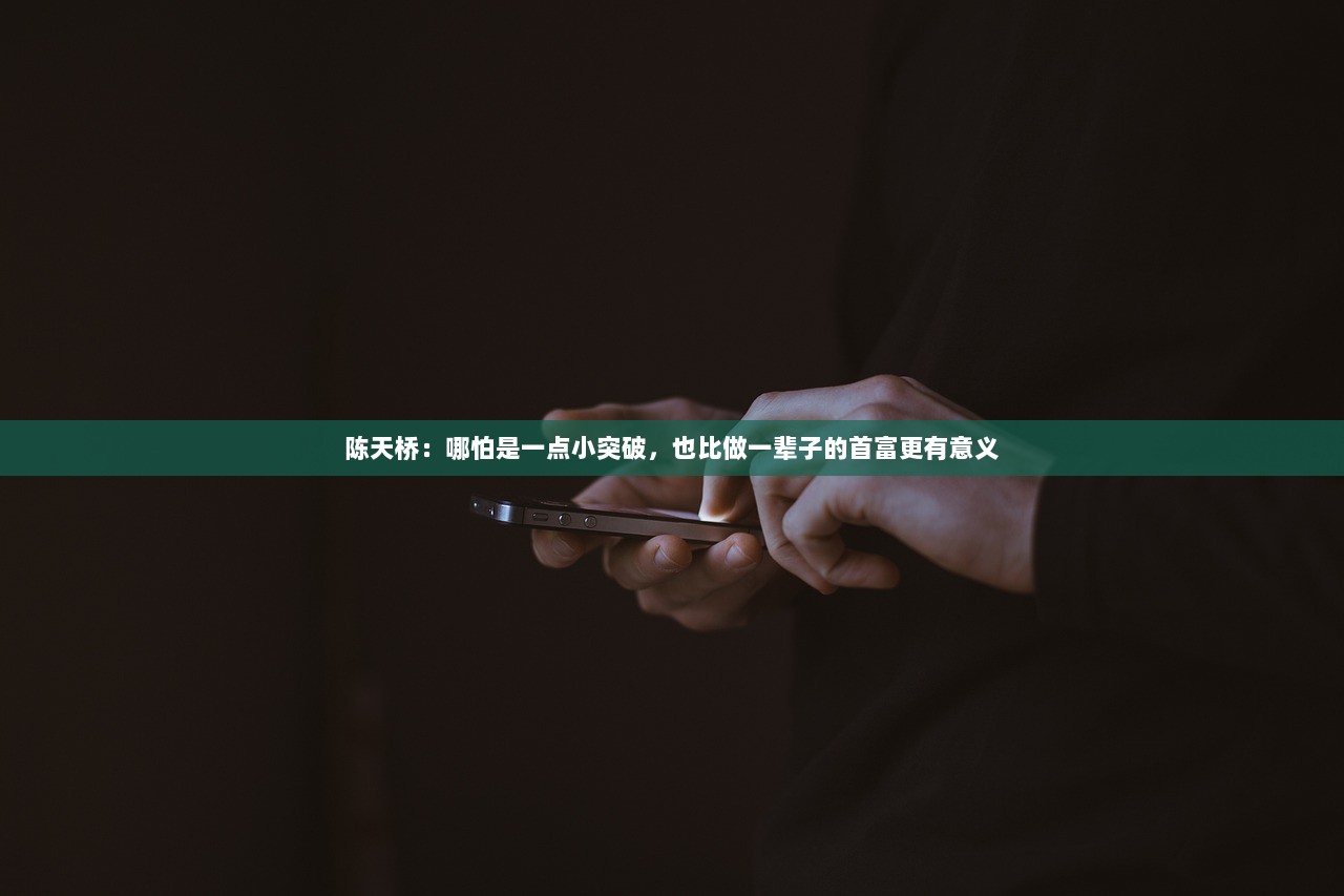 陈天桥：哪怕是一点小突破，也比做一辈子的首富更有意义