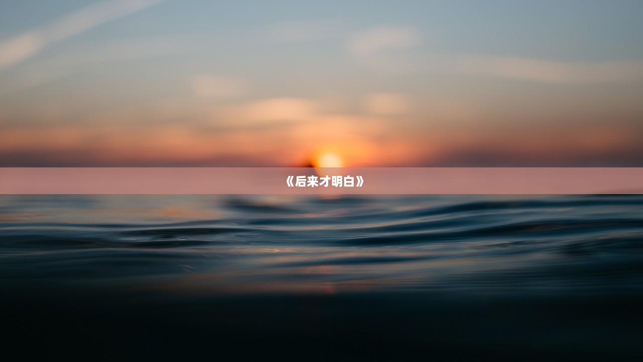 《后来才明白》