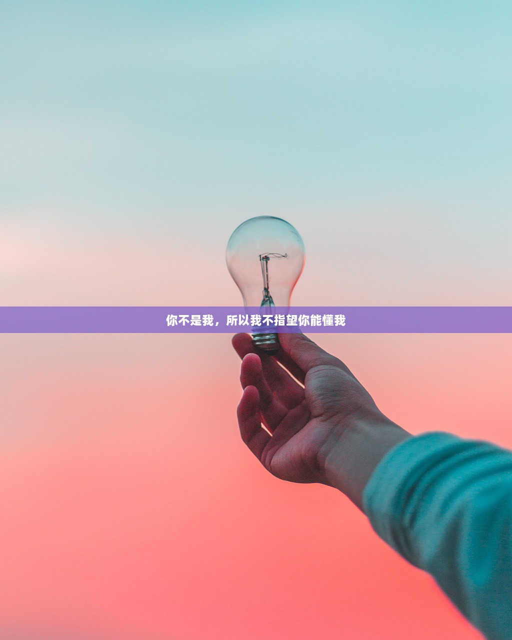 你不是我，所以我不指望你能懂我