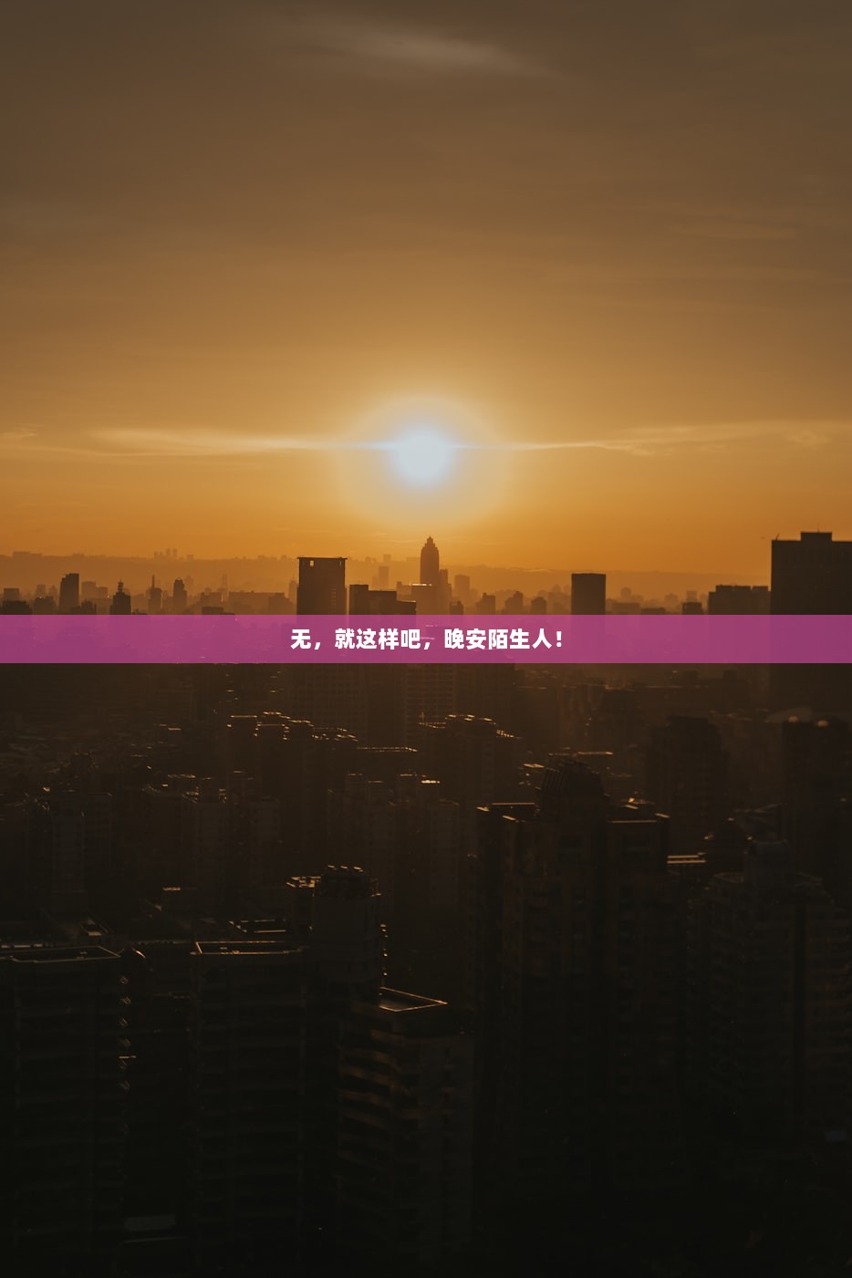 无,就这样吧,晚安陌生人! 第1张 无,就这样吧,晚安陌生人! 第1张