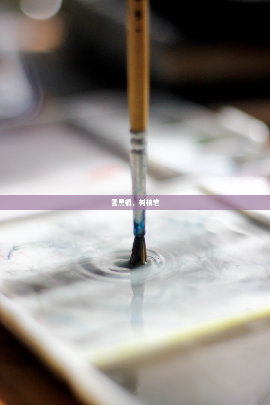 雪黑板，树枝笔