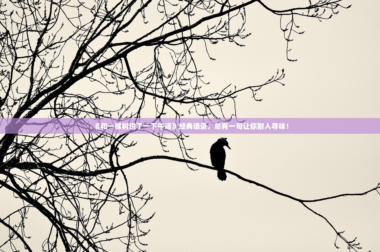 《和一棵树说了一下午话》经典语录，总有一句让你耐人寻味！