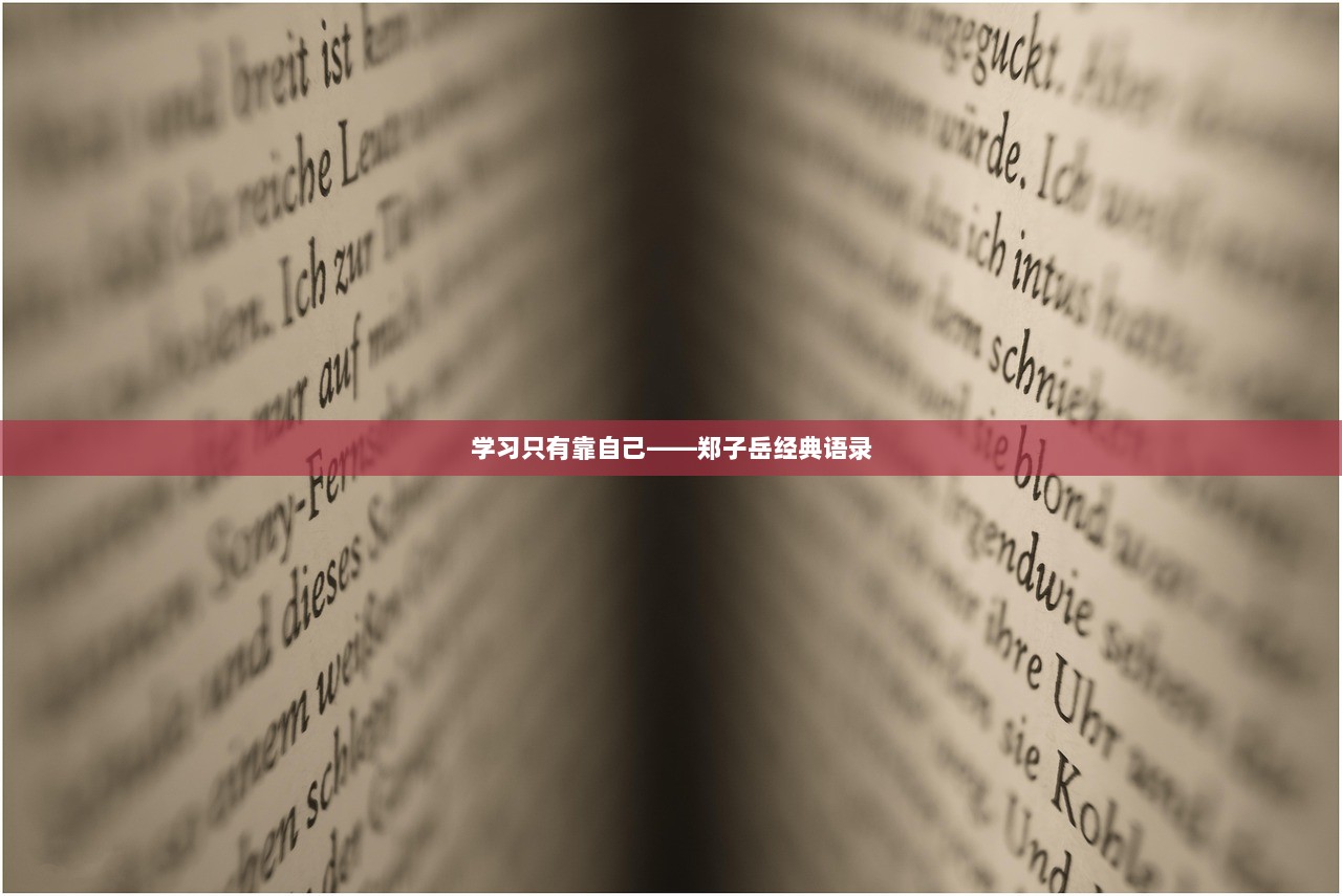 学习只有靠自己——郑子岳经典语录
